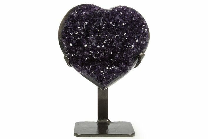 Amethyst Crystal Heart on Metal Stand - Uruguay #342498